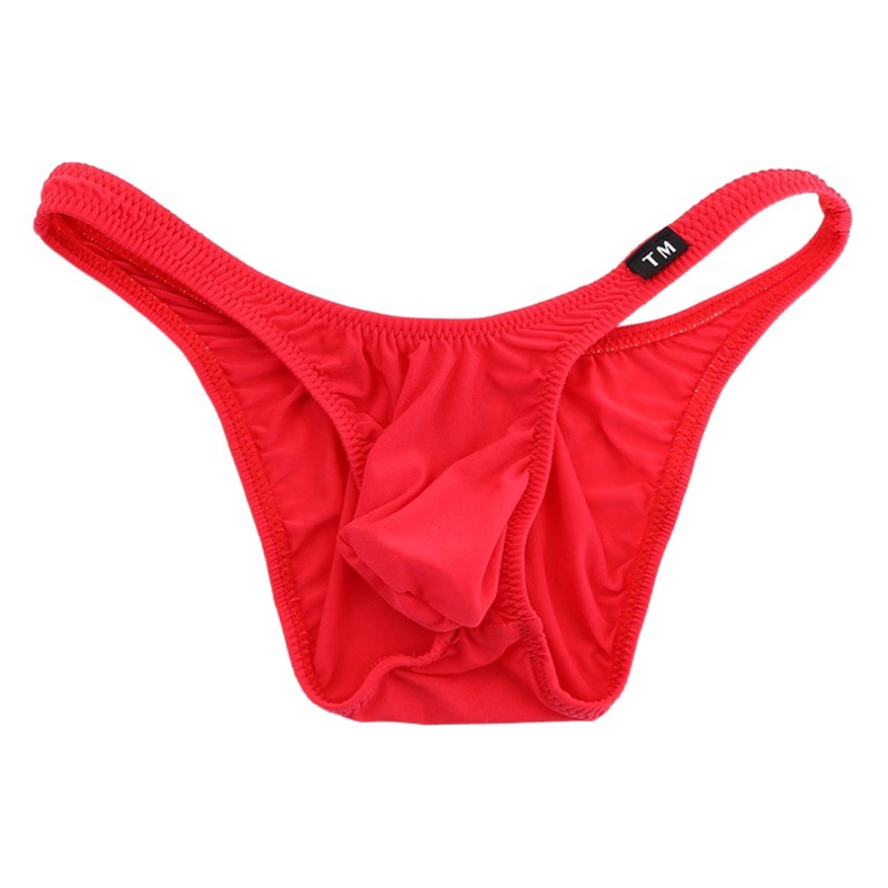 New Men's Large bag briefs men's sexy convex briefs silky fashionable breathable low waist shorts