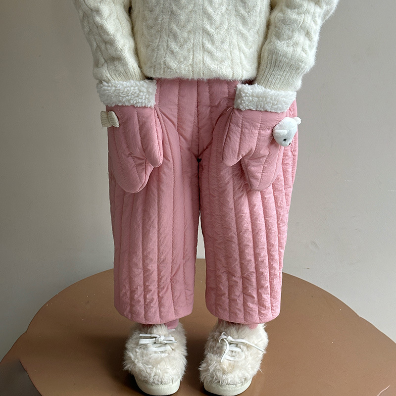 Picture of Girls' Cotton Pants Winter Thickened 2024 New Children's Three-Layer Cotton Winter Casual Pants Baby's Cotton Pants Trendy
