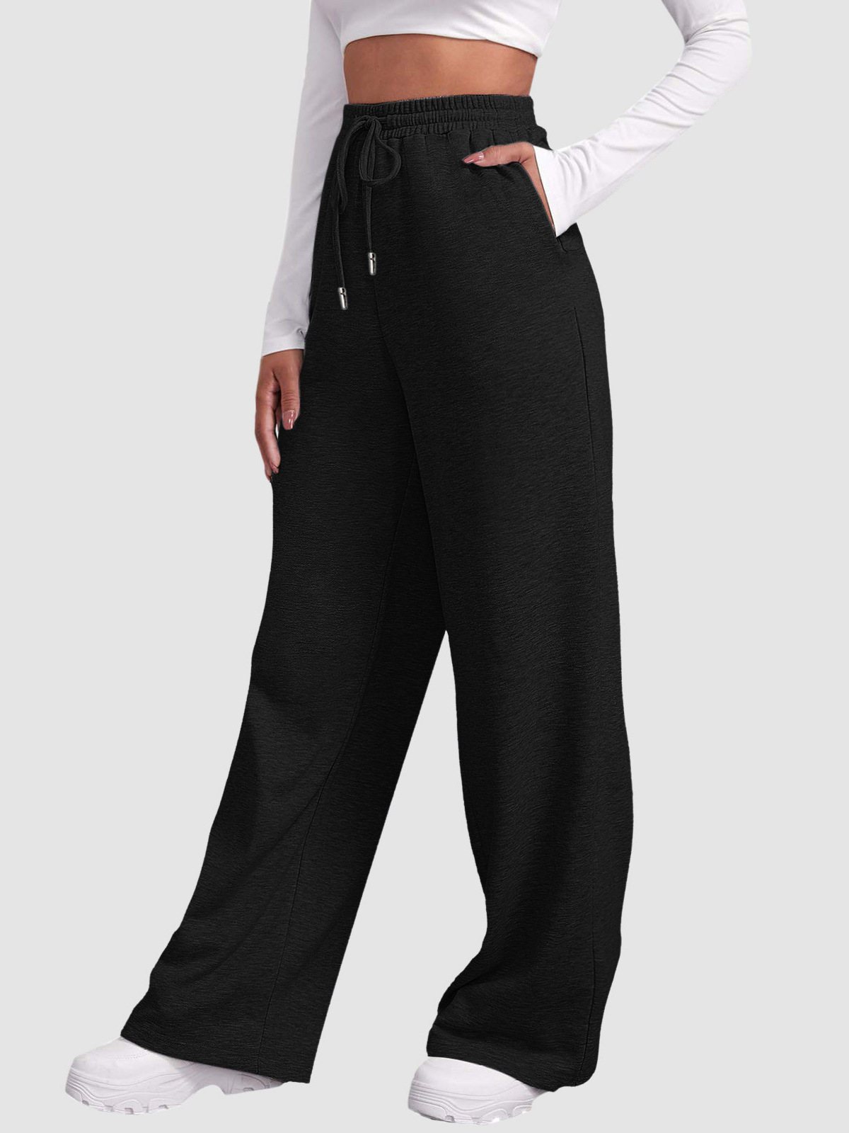 Cross-border Amazon wish European and American foreign trade women's clothing 2024 autumn new loose straight casual sports pants women
