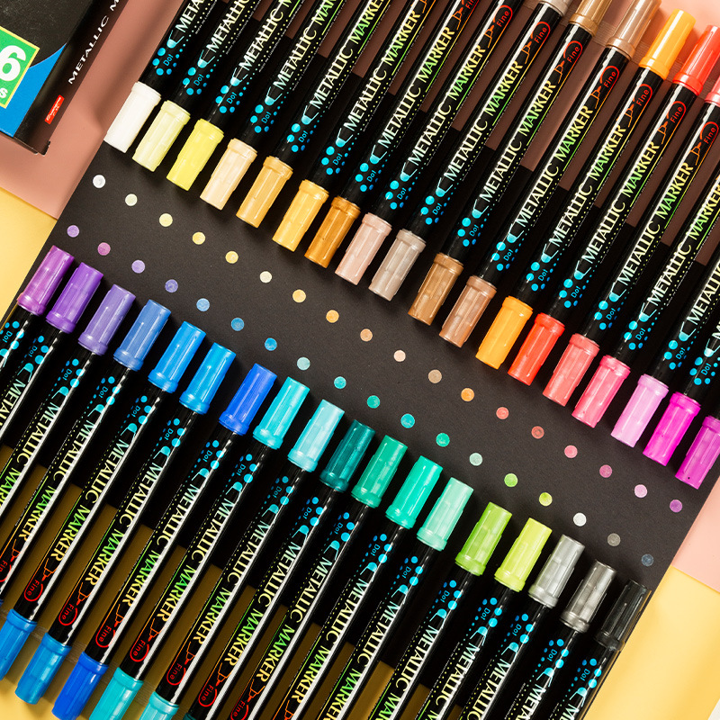 Guangna 6300 double head water-based paint metal marker pen 36 color ceramic hand-painted graffiti painting dot dot pen
