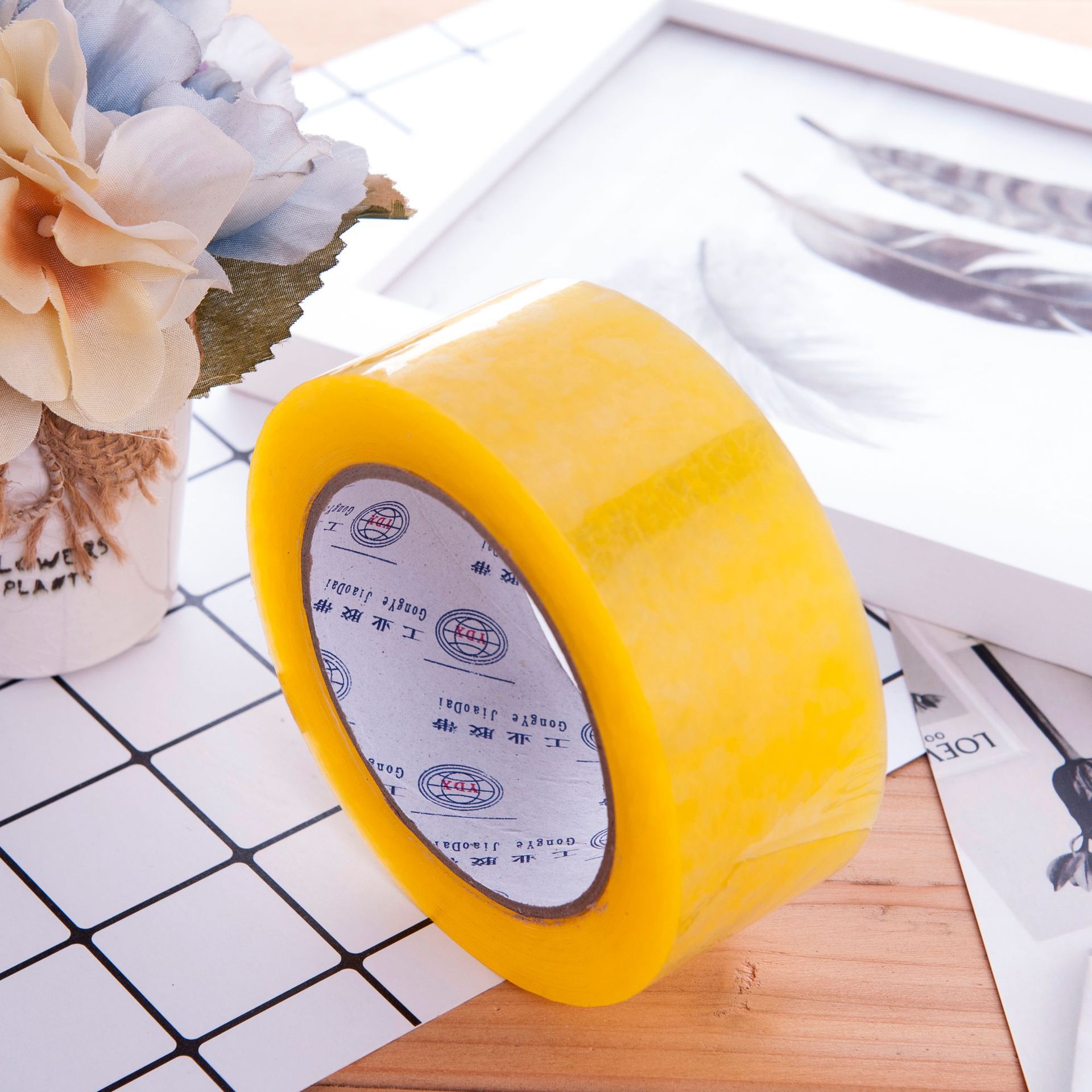 Picture of Kaidi transparent tape large roll thickened tape whole box wholesale packing sealing tape sealing tape wide tape paper