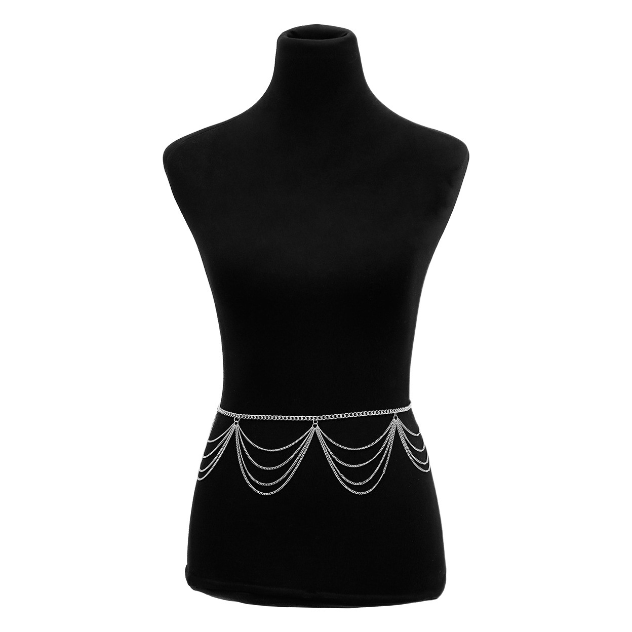 European and American Cross-Border Retro Versatile Simple Temperament Waist Chain Women's Metal Chain Alloy Beautiful Multi-Layered Tassel Waist Ornaments Wholesale