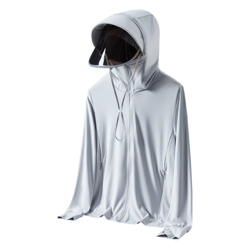 2025 New Sun Protection Clothes for Women Upf50+ Removable Brim and Sunshade Lenses Ice Silk Breathable Skin Clothes for Men