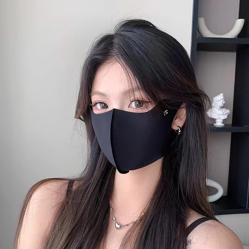 Picture of Summer Sunscreen Mask Women's Thin Breathable High-value Eye Angle Face Mask Anti-ultraviolet Sunshade Ice Silk Mask