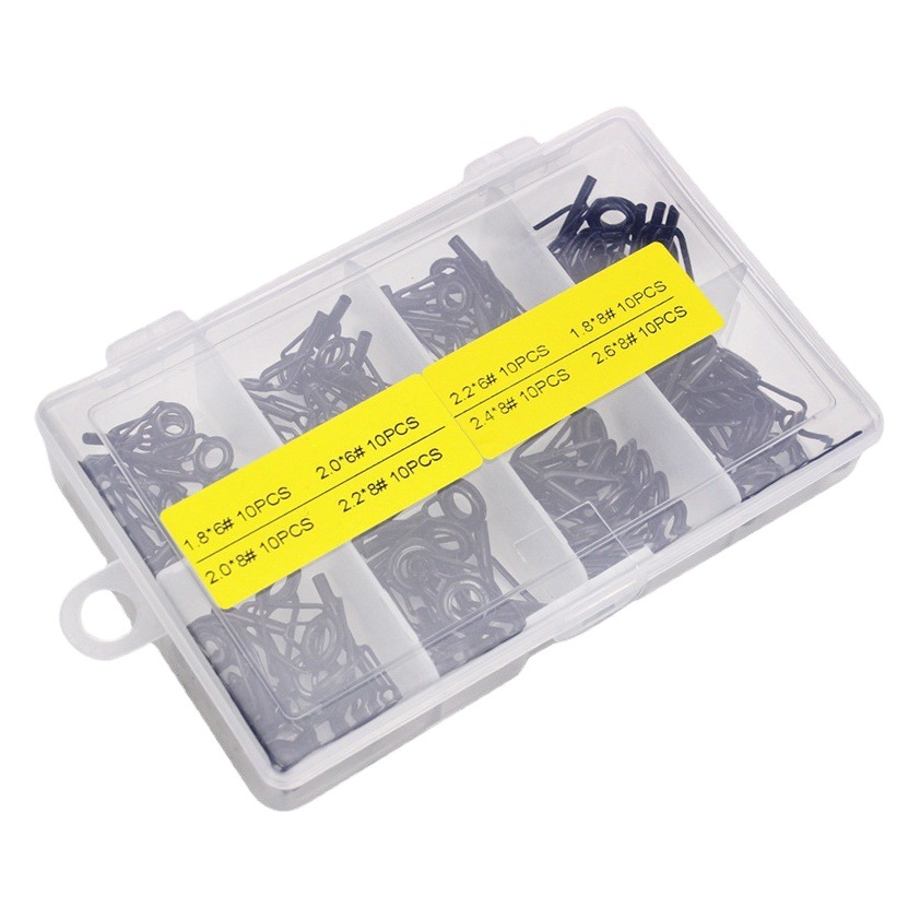 Weihe Sports Top Ring Guide Eye Set 80 Pieces/Boxed Ceramic High Carbon Steel Material Lure Rod Accessories Cross-Border
