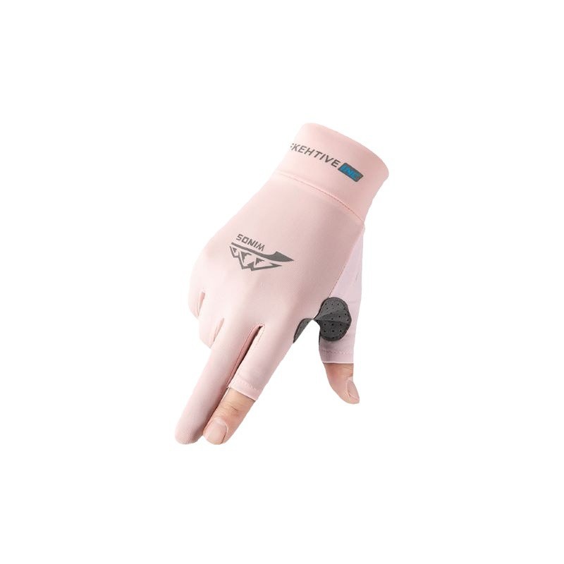 Picture of Ice Silk Gloves for Men and Women in Summer, Breathable, Quick-Drying, Thin, Outdoor Cycling, Driving, Non-Slip, Sun Protection, Fishing Sports Two Fingers