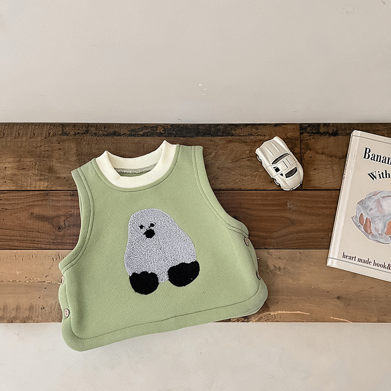 Picture of Baby Clothes Winter Clothes Korean Style Children's Cute Cartoon fleece-lined Vest for Boys and Girls Baby Winter All-match Vest for Going Out