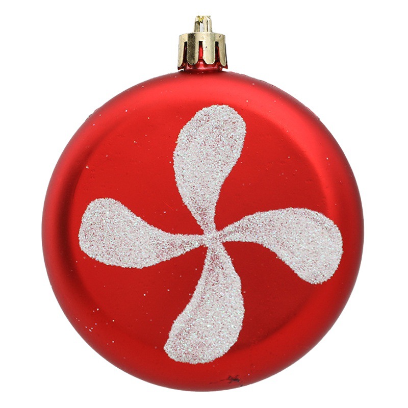 Christmas round cake flat decorative pendant Christmas tree ornaments electroplating plastic painted ball candy hanging ball props