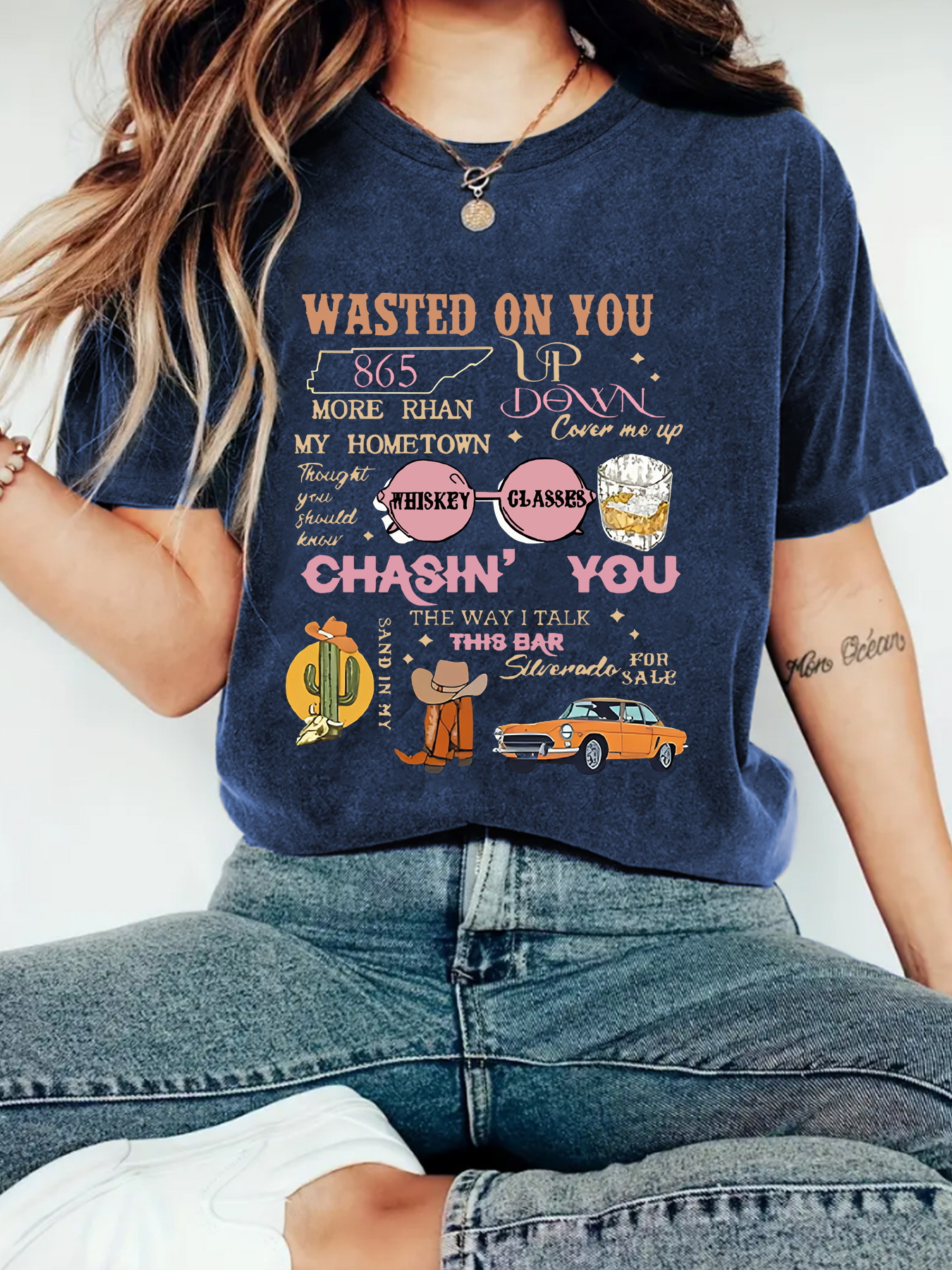 European and American Independent Station Cross-border Temperament T-shirt Women's in stock WASTEDD ON YOU Printed Summer New Short Sleeve
