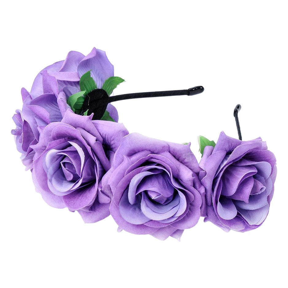 Degree Fragrant Jewelry 7CM Flannel Rose Flower Simulation Flower Hairband Wreath Headwear Eternal Flower Hairpin Hairpin Hair Accessories