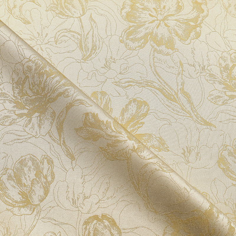 Picture of Tulip Pattern Jacquard Fabric New Chinese Style Brocade Chinese Style Chinese Style Cheongsam Fabric Dark Pattern Brocade Fabric