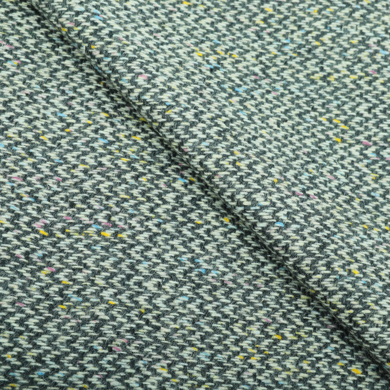 Picture of Carefully Selected 60 Wool Blended Colorful Dot Herringbone Fabric, Outwear Fabric, Winter Factory Direct Supply Single-Sided Woolen Fabric