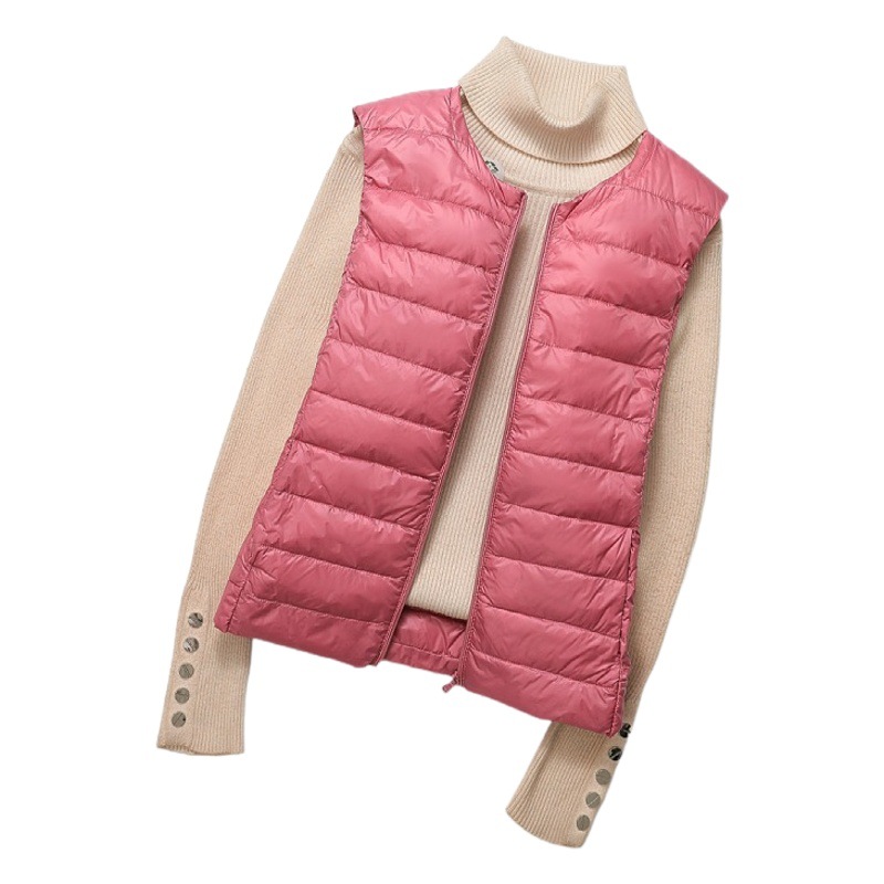 Plus Size 100kg Plus Size Plus Size Light down Jacket Collarless down Vest Women's Vest Vest Outer Wear Extra Large