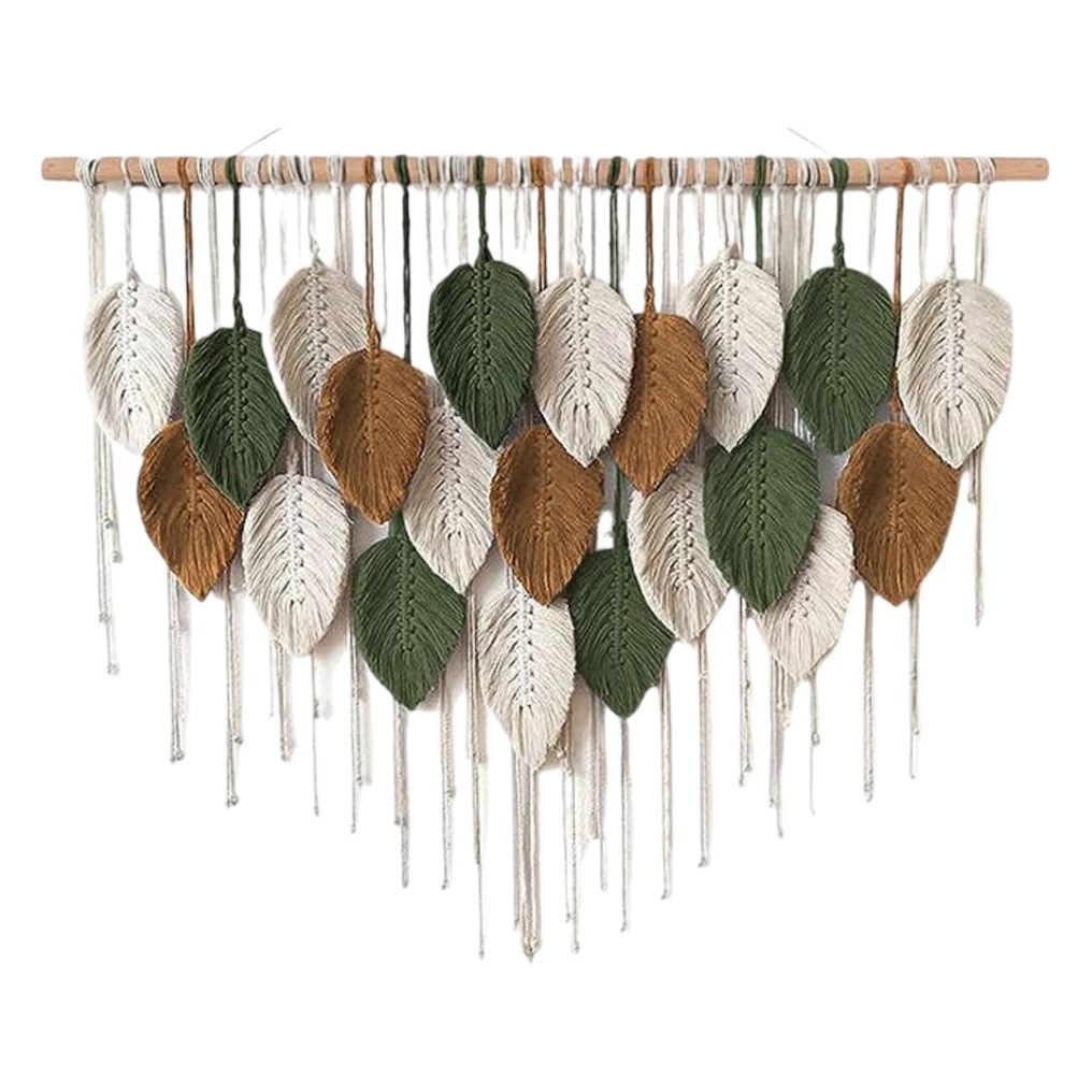 Foreign trade hand-woven color leaf tassel tapestry homestay living room bedroom porch background wall decorative tapestry
