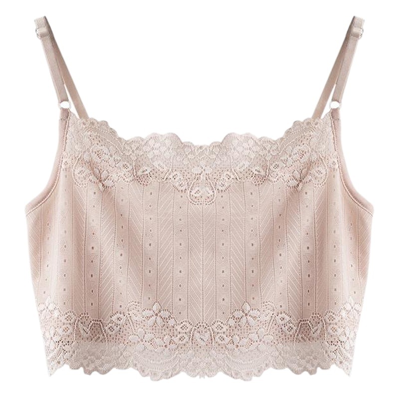 Tangge Summer Natural Mulberry Silk Small Sling Lace All-match Silk Small Vest High-end Boutique Bottoming Tube Top