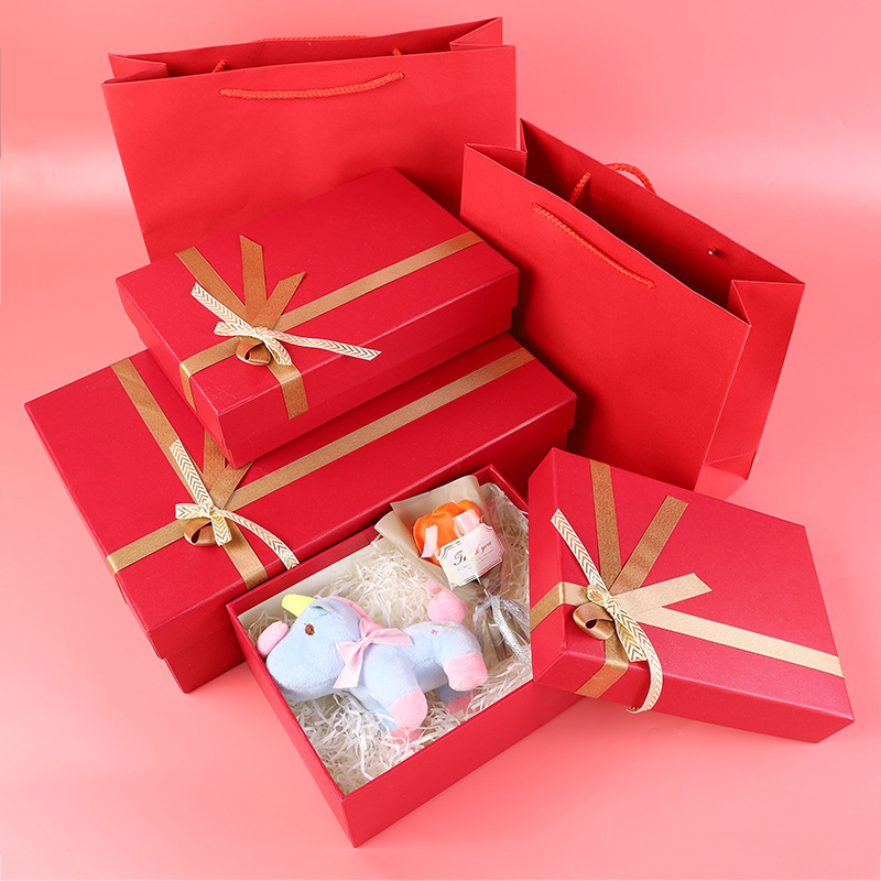 Wedding Newlyweds Rectangular Red Scarf Gift Box Scarf Gift Box Creative Birthday Gift Box Packaging Box