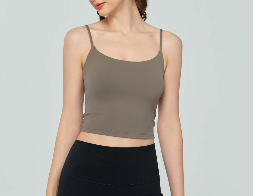 Picture of Cross-Border Summer New Style Women's Nude and Comfortable Outer Wear Pure Color U-Neck Tight Inner Wear Outer Wear Sports Sling 745