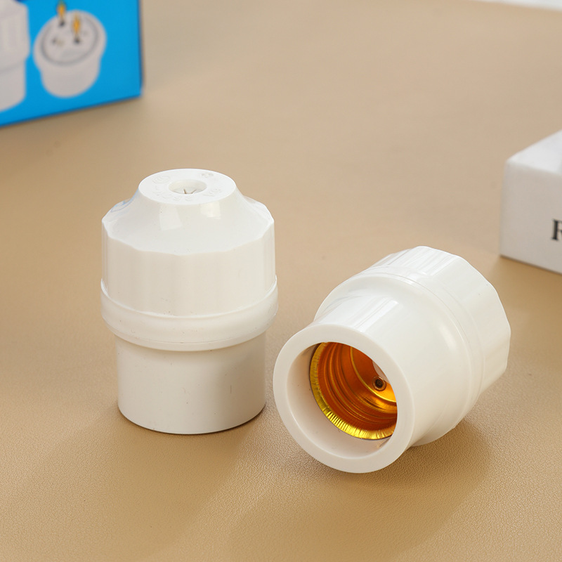 Flame retardant chandelier head oblique buckle connection convenient e27LED lamp supply thick new PP lamp head