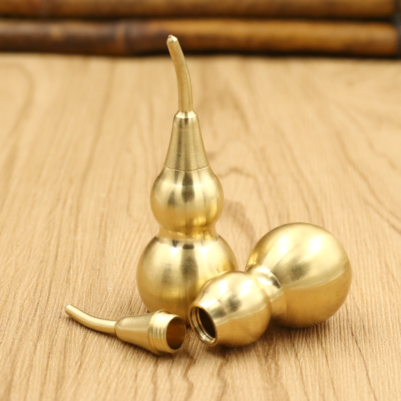 Picture of Spot copper gourd wholesale small open pure copper gourd hollow five Emperor money large gossip fortune copper gourd