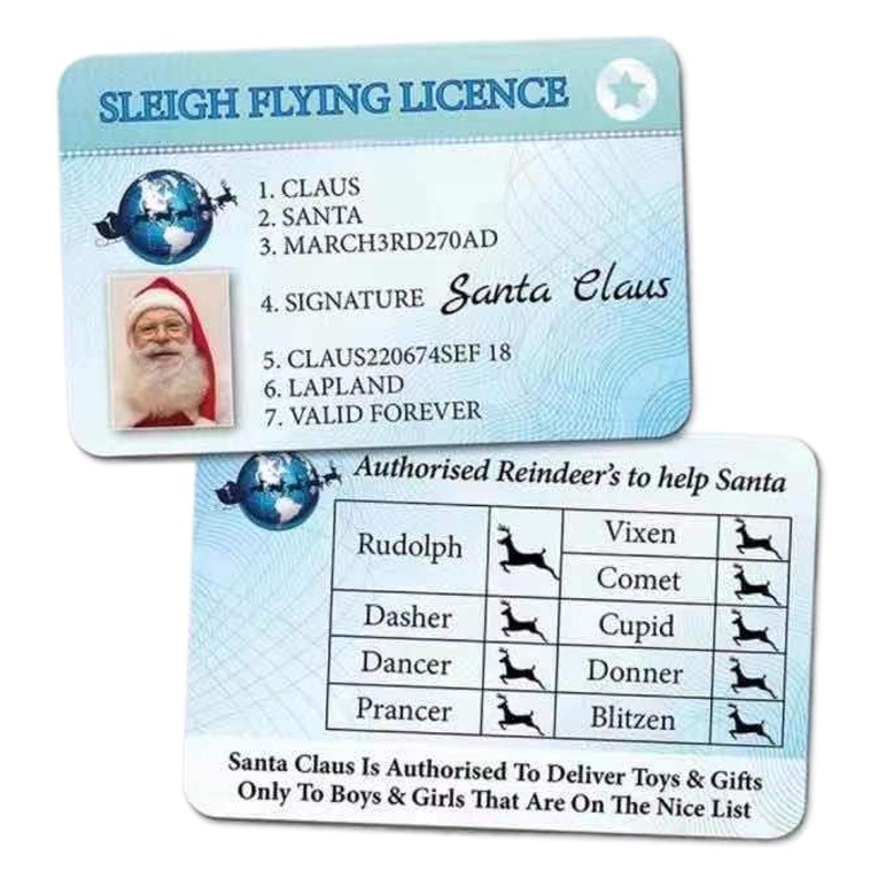 Cross-Border New Santa Claus Driver's License Christmas Small Gift Greeting Card Ready-Made Card Id Card Creative Gift