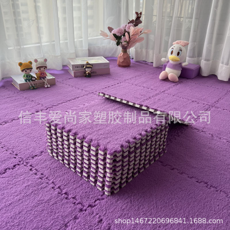 Picture of Bedside carpet bedroom full-bed room plush stitching foam floor mat cut tatami mat stain-resistant household