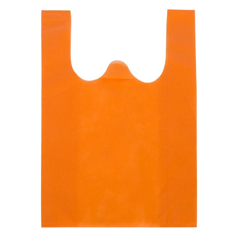 In stock pharmacy supermarket shopping bag thickened portable non-woven vest bag printable logo advertising gift bag folding