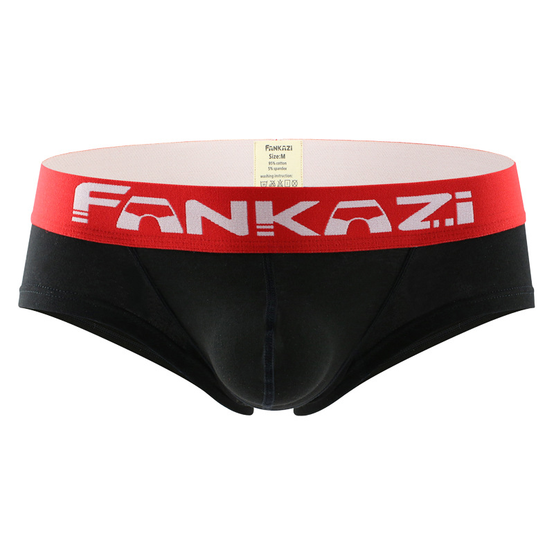 Picture of Factory wholesale cotton men's open rib boxer U convex bag low waist underwear youth large size comfortable underwear
