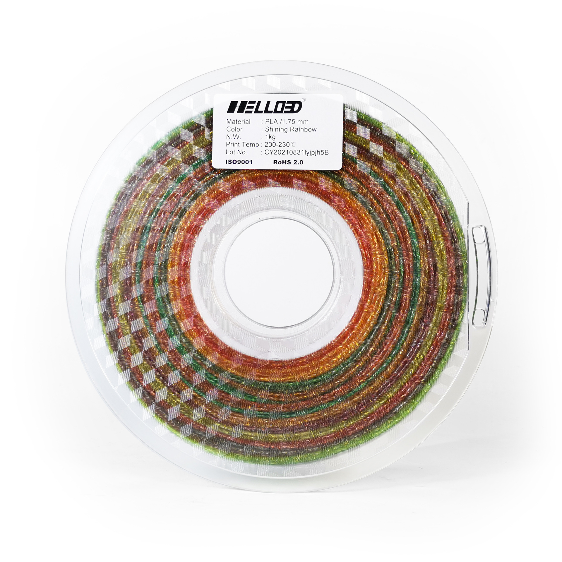 Picture of 3D Printing Filament Pla Colorful Rainbow 1.75 Multi-Color Shiny Glitter 3D Printer Filament Original