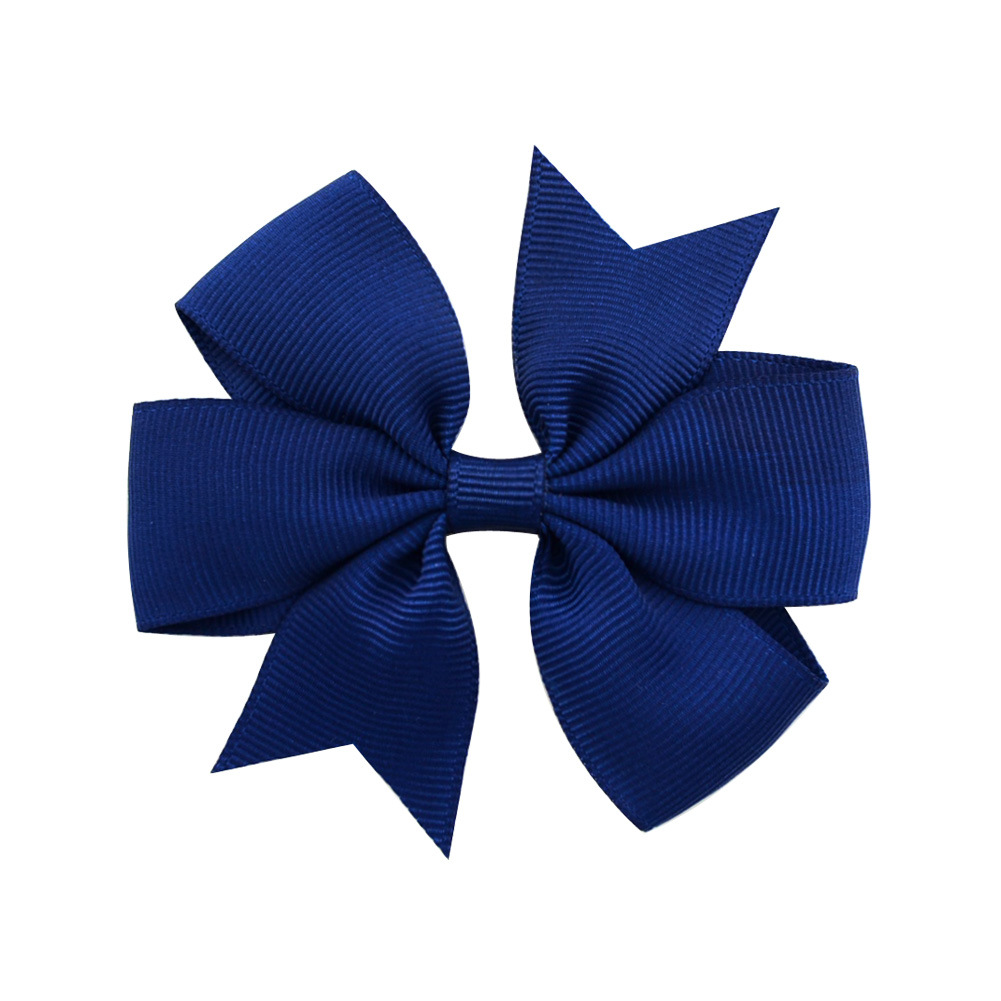 Picture of 53 Colors Amazon Hot Selling Six-Ear Pure Color Ribbed Fishtail Bow Hairpin Hair Accessories Kidsren's Headwear 564