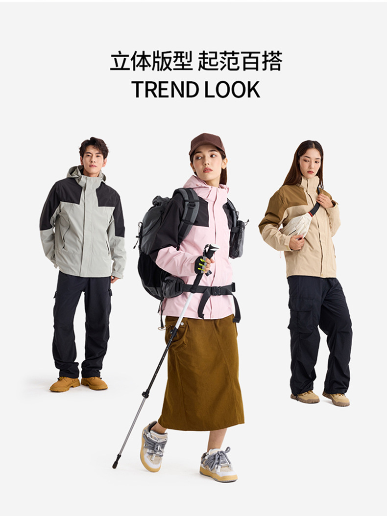 Picture of GBT32614 three-in-one men's 24 winter new windproof waterproof breathable warm coat women's custom logo