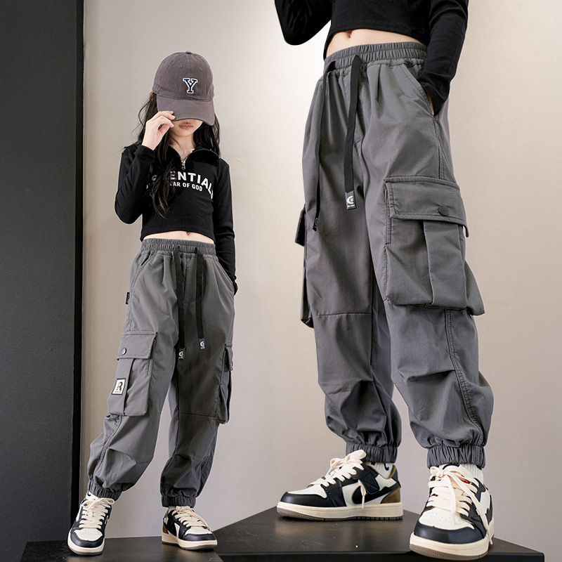 Picture of Girls' Cage Pants Spring and Autumn 2024 Children's Pants Children's Design Sense Autumn Pants Street Dance Casual Pants