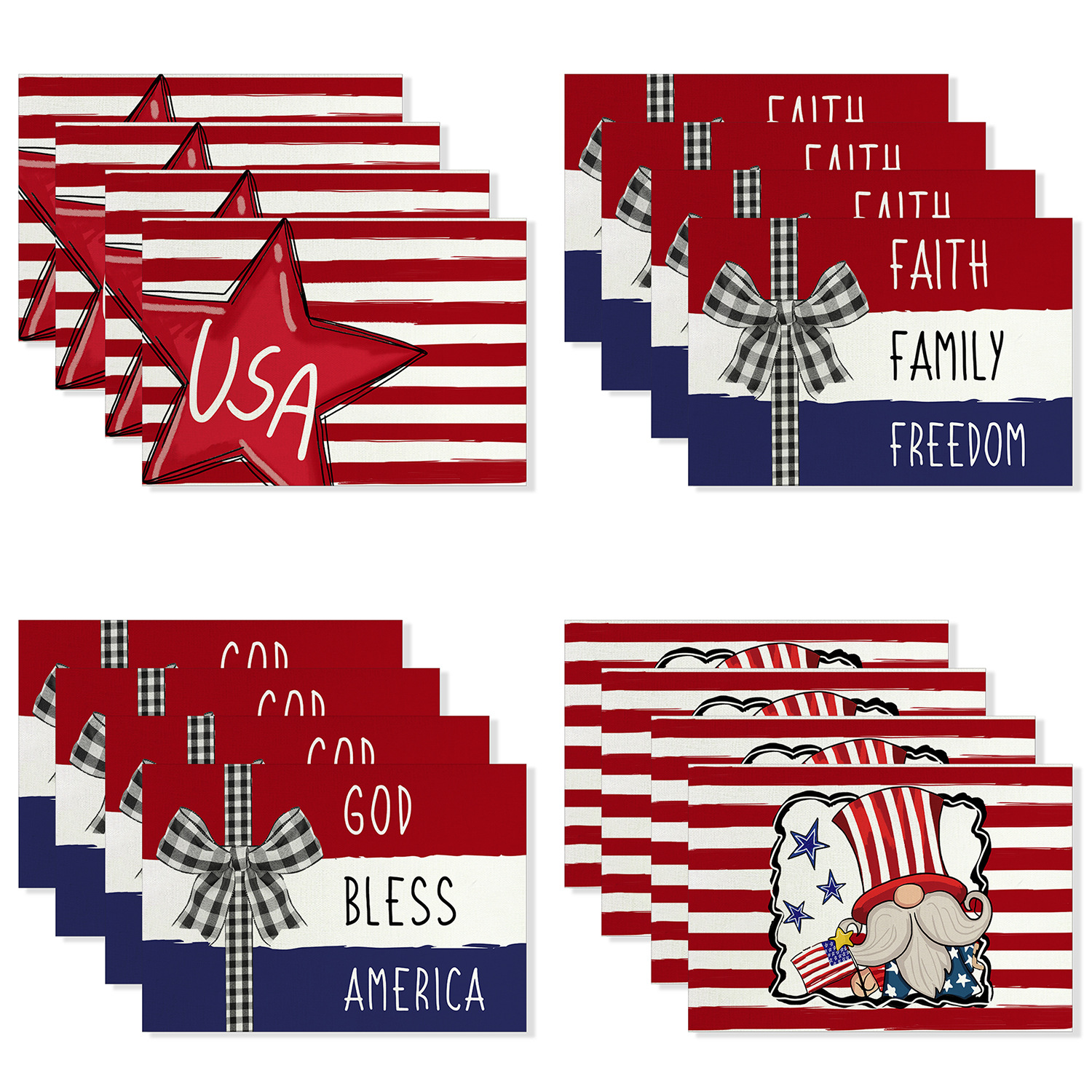Picture of Independence Day placemat table insulation napkin waterproof household rectangular table mat anti-scald mat heat insulation mat cross-border
