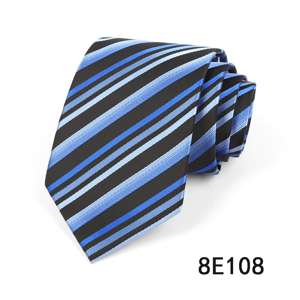 Picture of Men's Tie Business Casual Stripesd Tie 8cm Polyester Jacquard Embroider Print Tie Wholesale Formal Wear