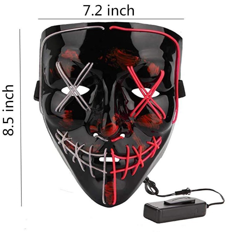 Picture of Spot Amazon Halloween Two-Color Mask El Cold Light Ktv Dance Party Scary Scary Mask Fluorescent