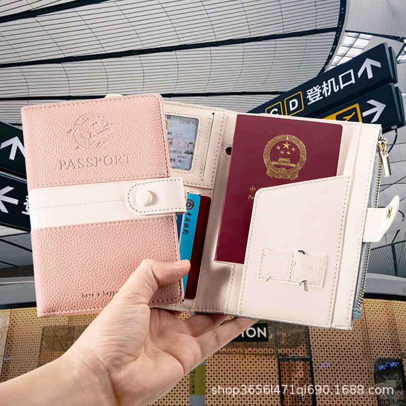 Picture of Portable passport holder passport ticket holder ins passport protective case passport holder anti-theft brush overseas certificate holder card holder