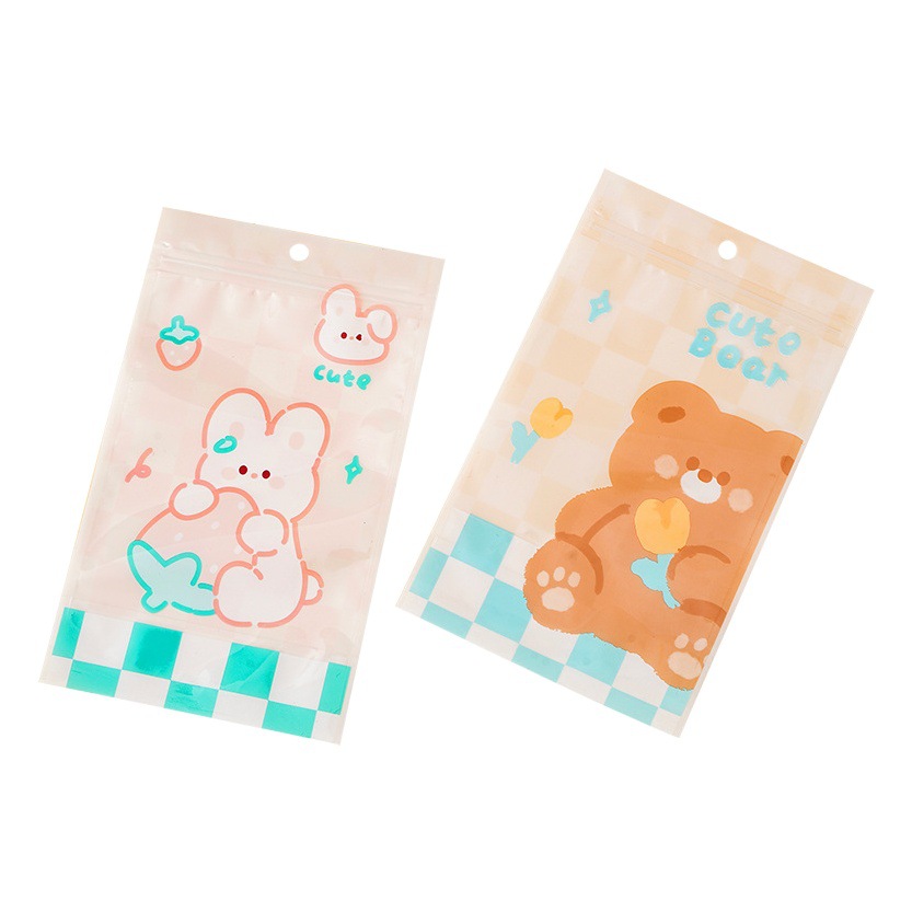 Biscuit Zipper Bag Packaging Bag Snowflake Crisp Cookie Candy Cartoon Transparent Self-sealing Bag Baking Sealed Bag