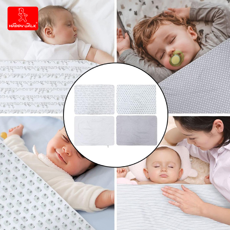 Baby Wrapping Towel Flannel Swaddling Newborn Wrapping Cloth Four-Piece Printed Blanket Baby Supplies Cross-Border Supply
