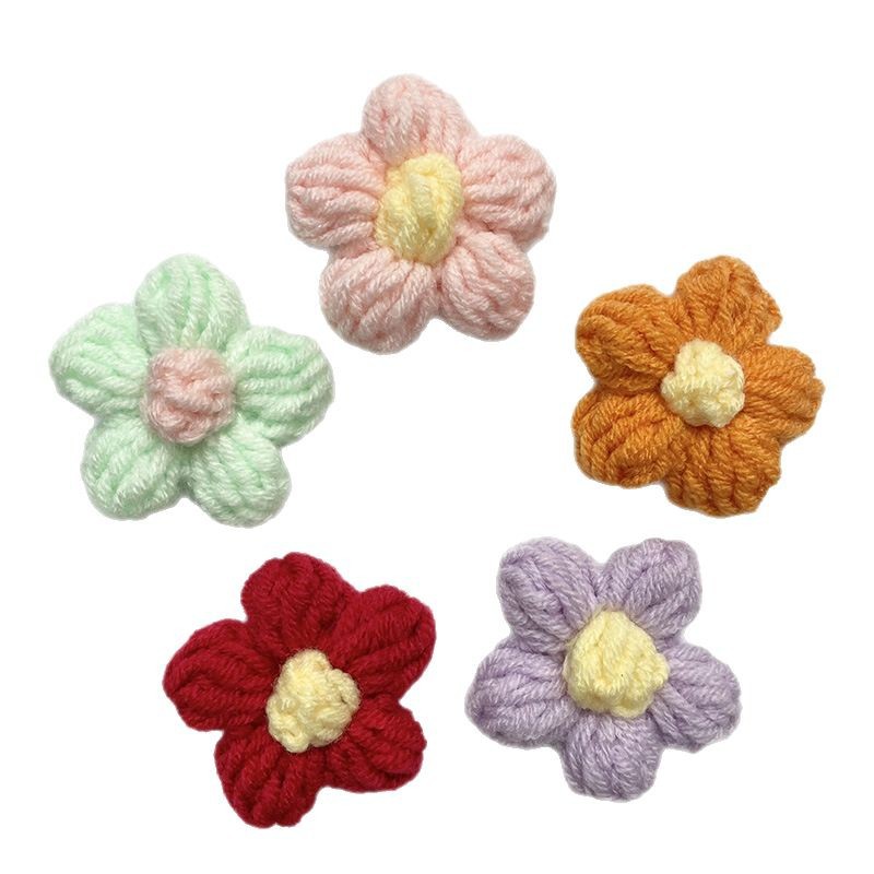 Picture of DIY Hand-Woven Wool Flowers Milk Cotton Crocheted Puff Flowers Ready-Made Clothing Accessories Accessories Manufacturer Wholesale