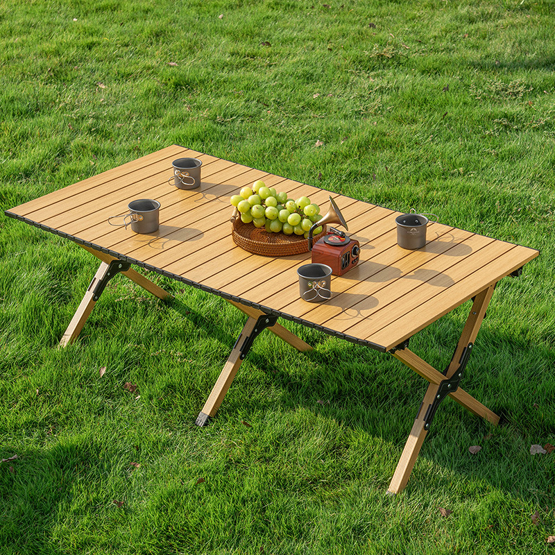 Picture of Outdoor Camping Egg Roll Table Aluminum Alloy Folding Table Portable Outdoor Courtyard Garden Open-Air Picnic Table Balcony Supplies