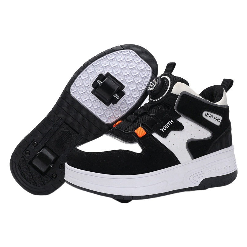 Children's heloo shoes new double wheel detachable heo shoes for primary school girls and boys with wheels sports roller skates