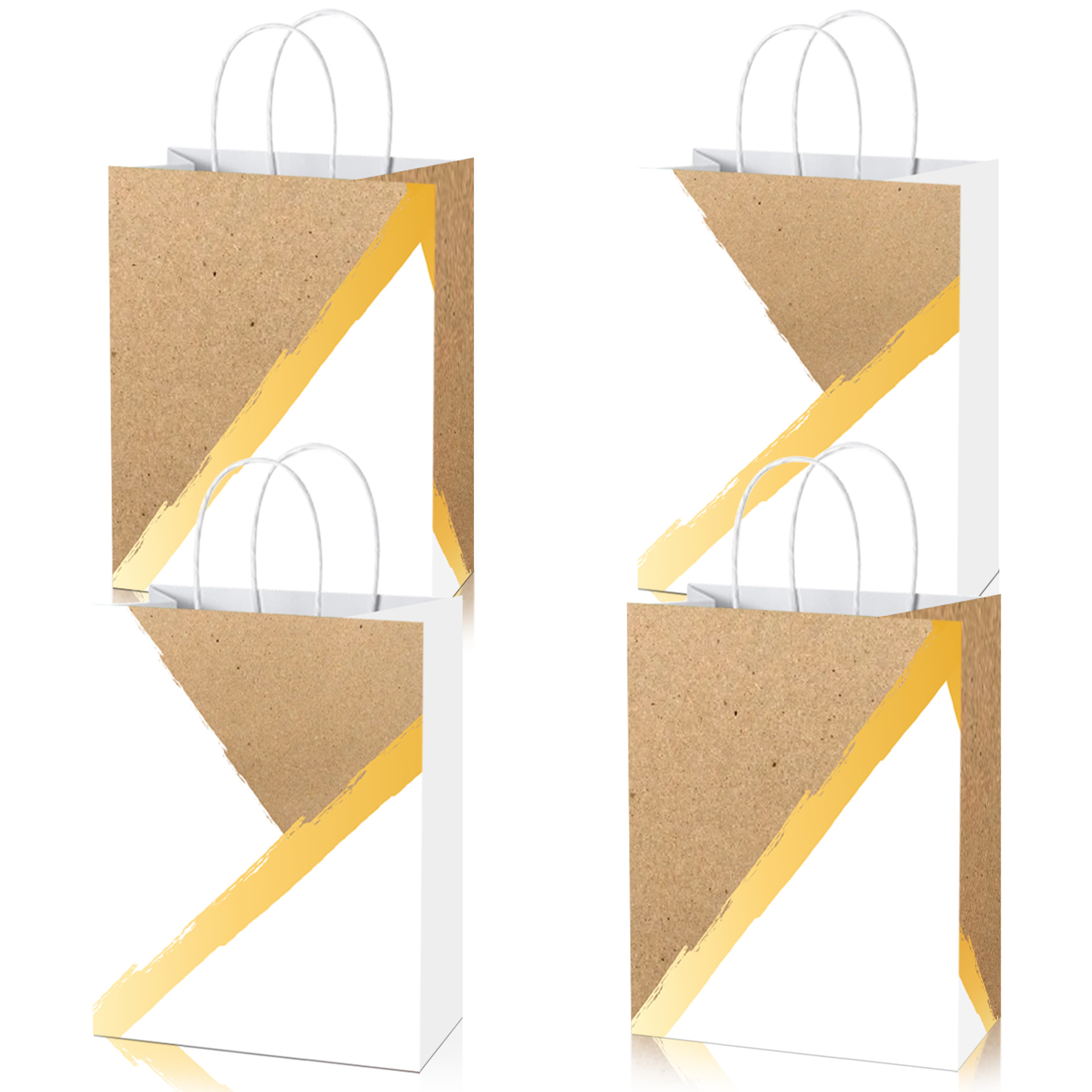 Manufacturer's New Amazon White Yellow Double Kraft Paper Bag Handbag Gift Bag Universal Paper Bag Packaging