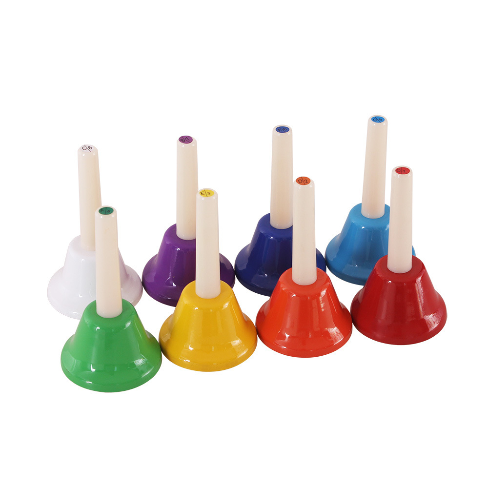 Orff Percussion Instrument 8-Tone Bell Rattle Children's Early Education Teaching Aids Eight-Tone Chime Bell Tambourine Music Enlightenment