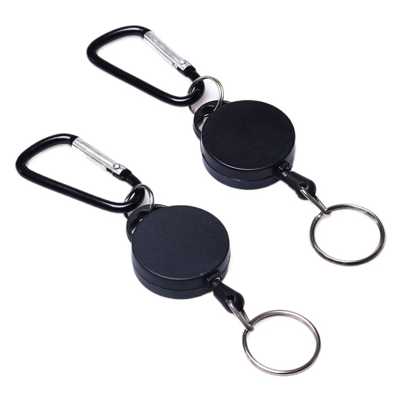 YLKO/easy pull chain key chain outdoor puller carabiner wire rope telescopic rope fishing anti-law easy pull