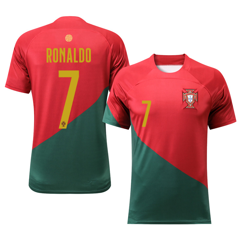 2022 Portugal Home Jersey No. 7 Ronaldo Football Jersey Single Top Unlabeled Original Printed Planet Edition