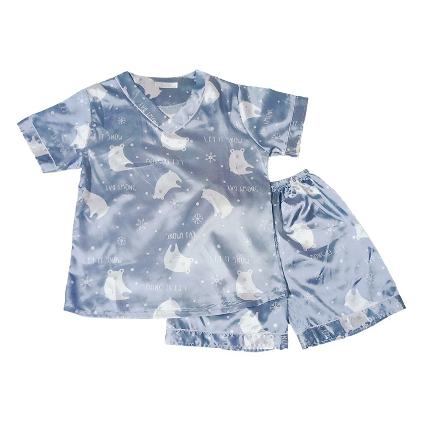 Pajamas Women's Summer Ice Silk Short-sleeved Korean Style Sexy Thin Simulation Silk Summer Pajamas Large Size Home Clothes Set