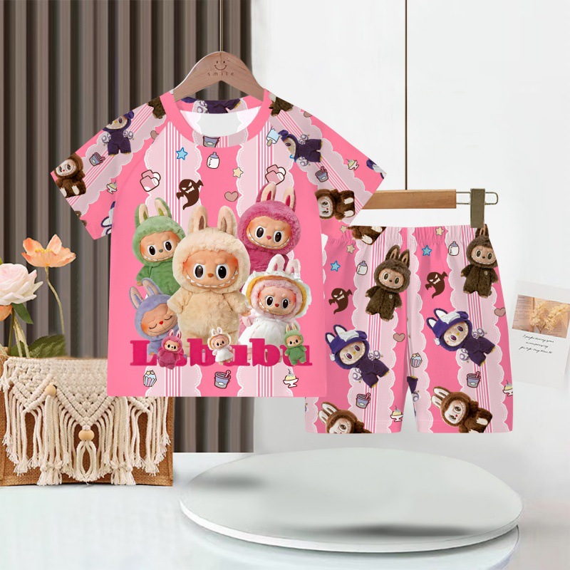 Picture of Wholesale Summer Children's Pajamas Cartoon Girls Short-Sleeved Shorts Thin Boys Casual Middle and Large Children's Suits Home Clothes