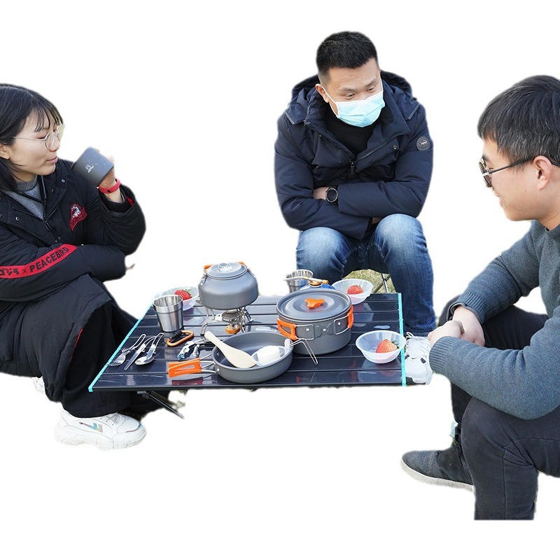Picture of Outdoor Teapot Set Pot with Tableware Set Pot Combination Alumina Portable Camping Set Pot Teapot AT6384-1
