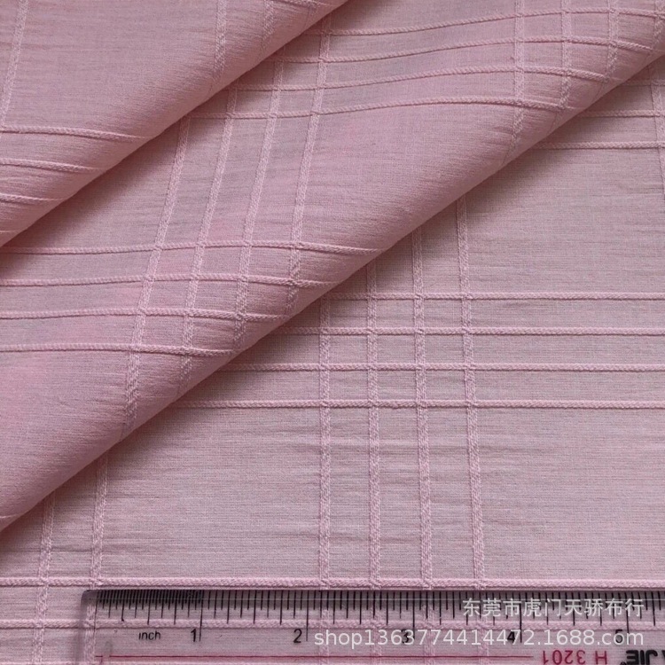 Spot supply woven cotton gauze jacquard 99g thin sand-washed cotton spirit huge jacquard lining material
