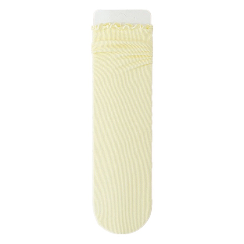 Fungus Edge Socks Women's Ice Socks Spring and Summer Thin Pile Socks Summer Mid-Tube Ice Silk Velvet White Socks