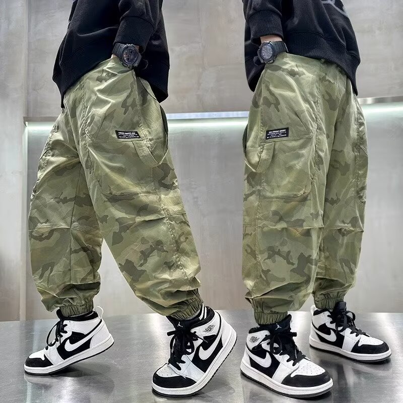 Boys' Spring Camouflage Boys and Girls Pants 2025 New Arrival Large Children's Spring and Autumn Cover Pants Casual Trendy Pants